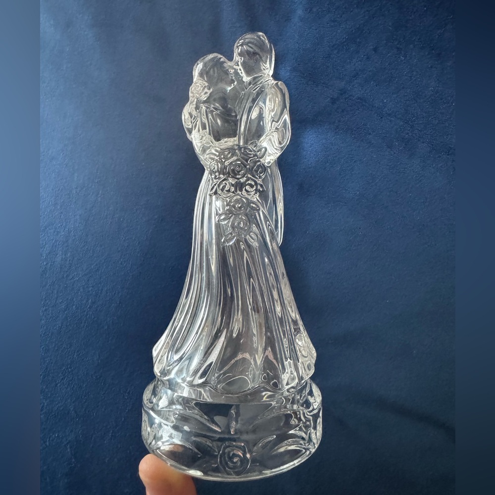 Vintage Crystal bride and groom cake topper